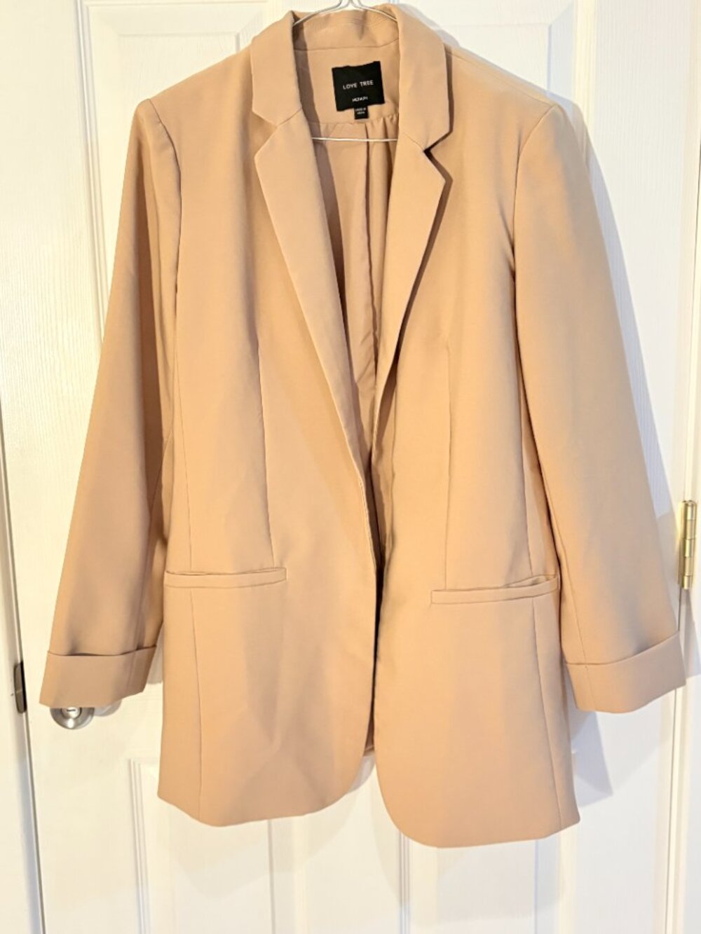 Love Tree Beige Oversized Blazer Size M Neutral Longline Jacket